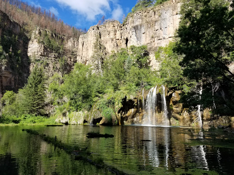 Waterfalls flowing into Hanging Lake