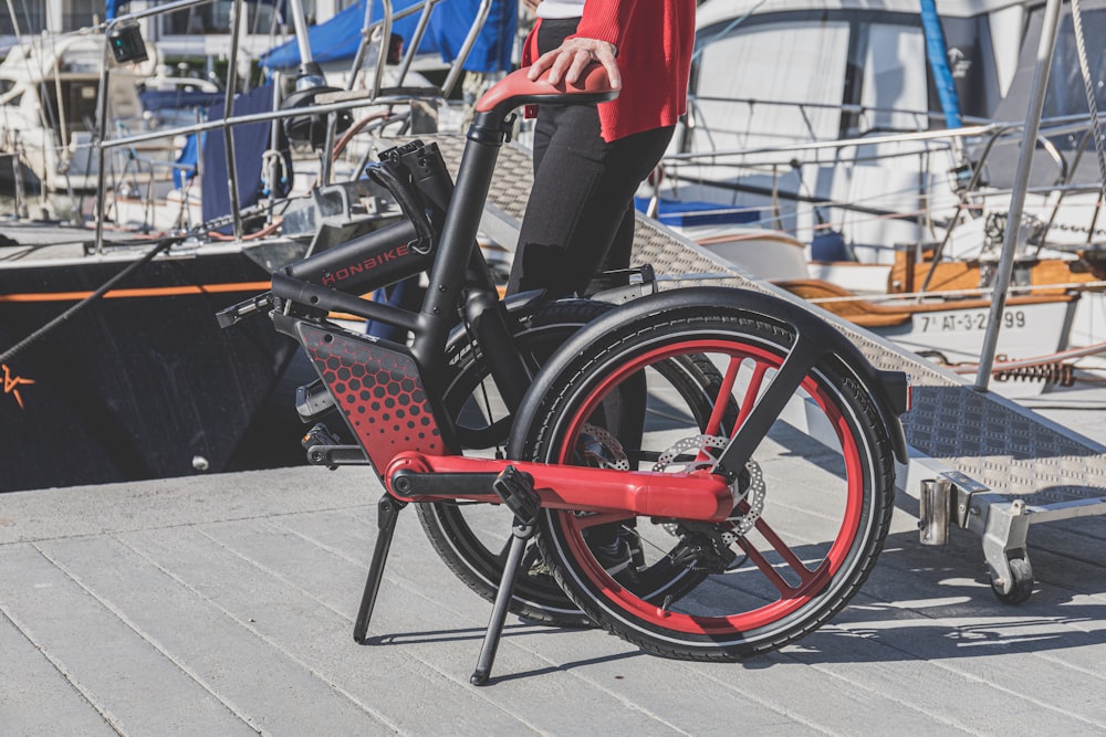 a bicycle on a dock