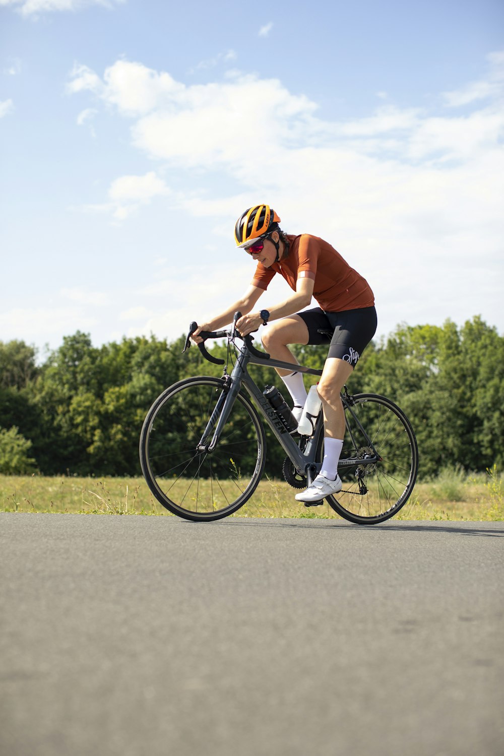 a man riding a bicycle