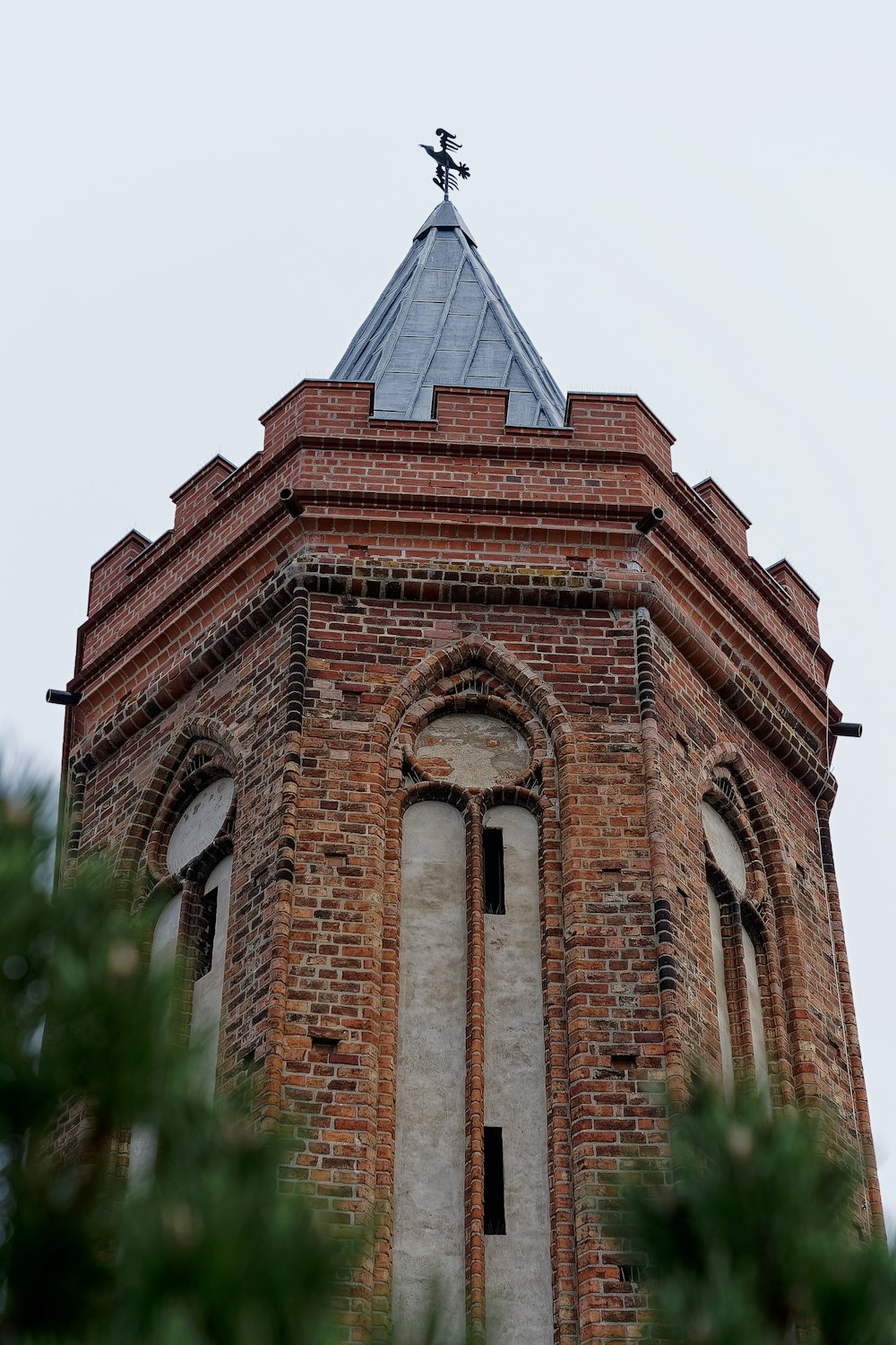 a brick building with a steeple