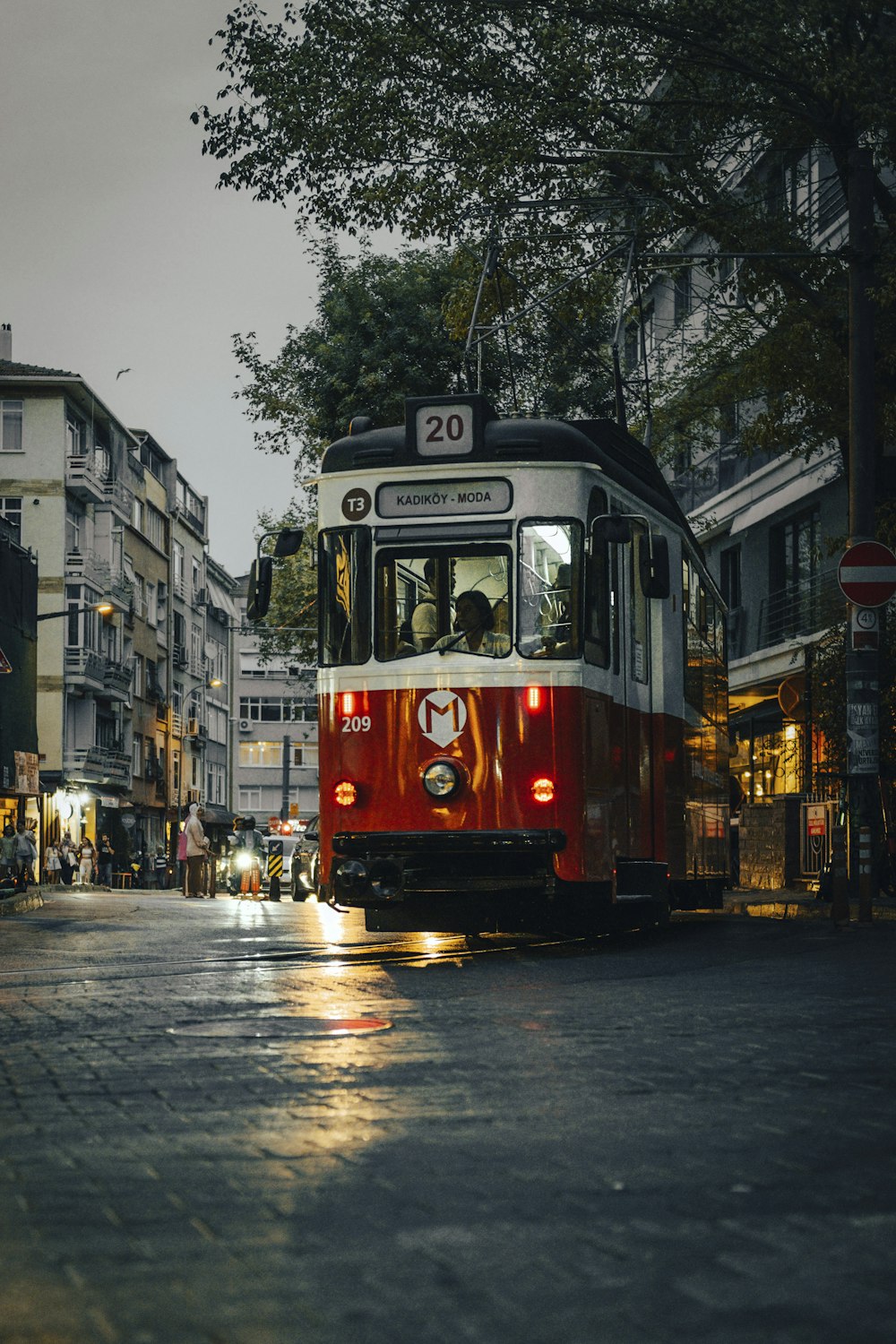 a trolley on a street