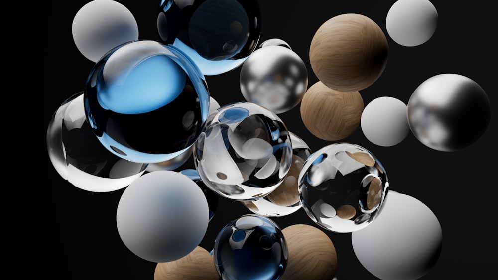 a group of spheres