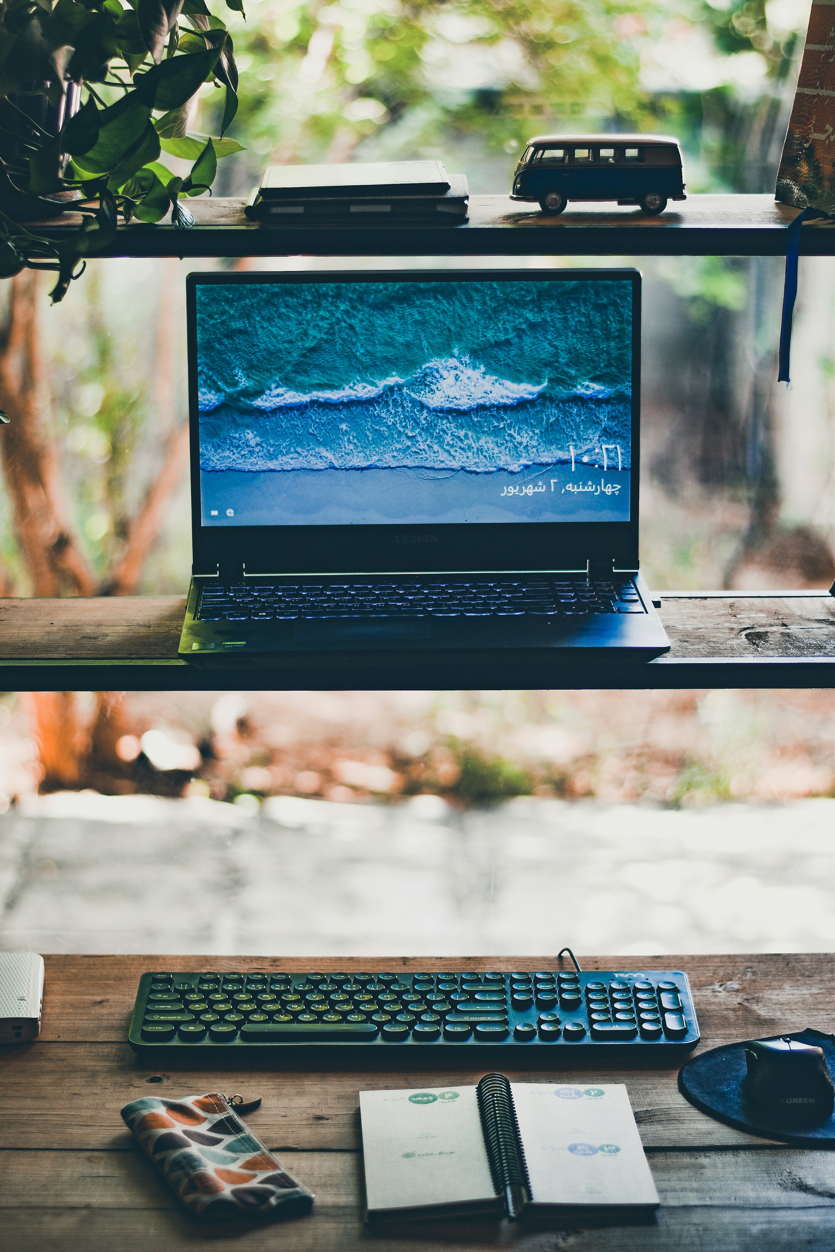 a laptop and a keyboard