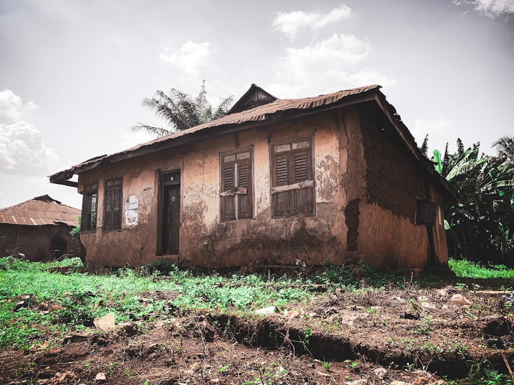 a house with a broken roof