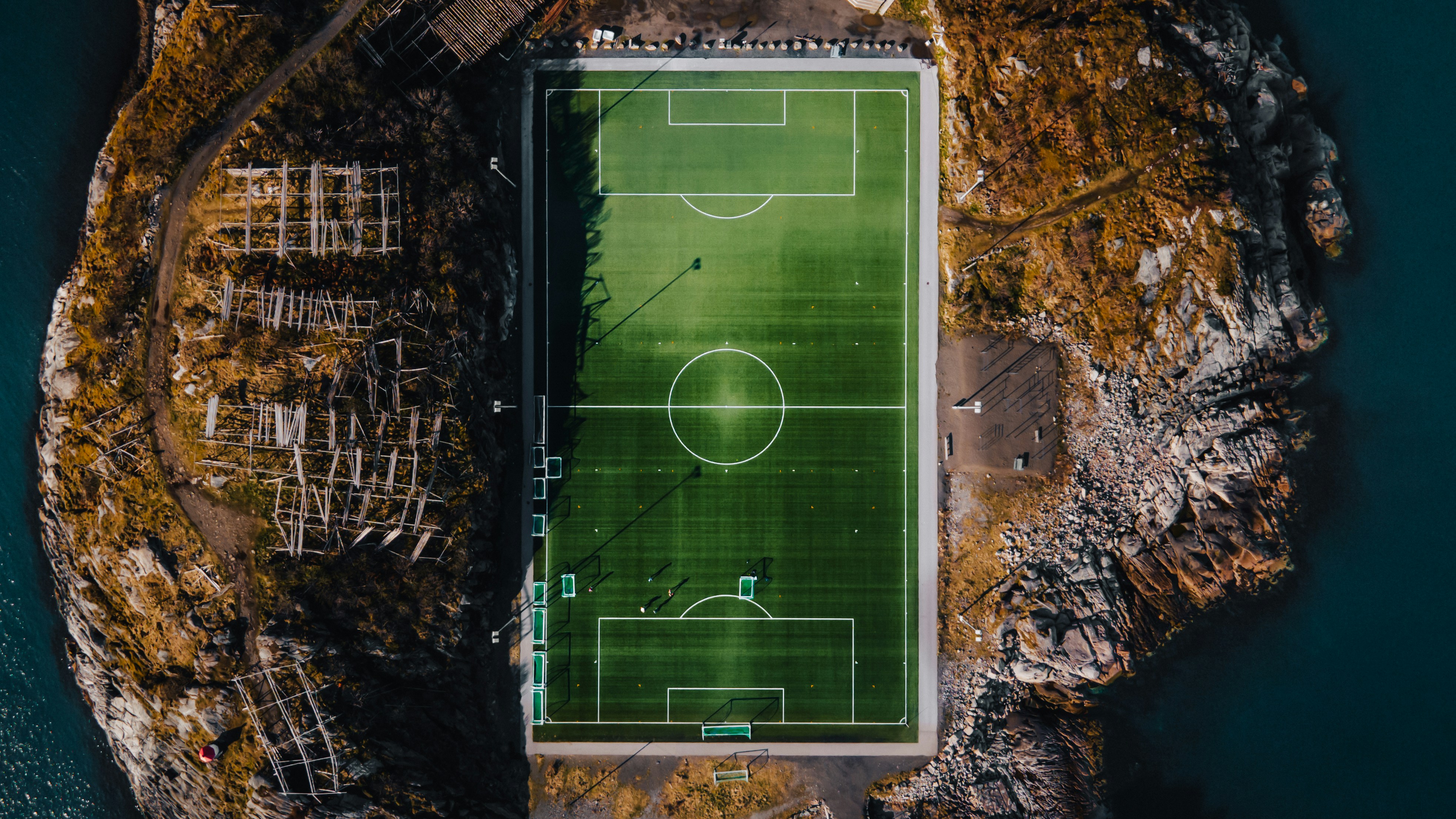 Stadium lights at night