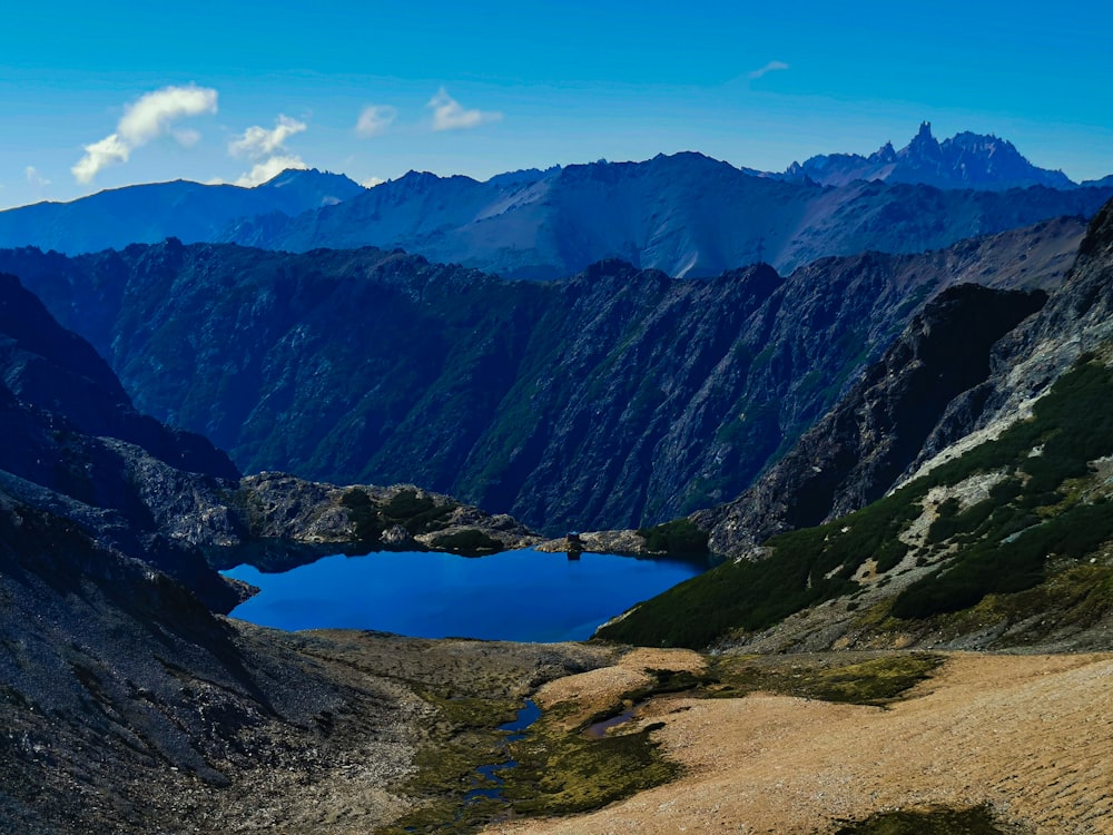 a lake in a mountainous region