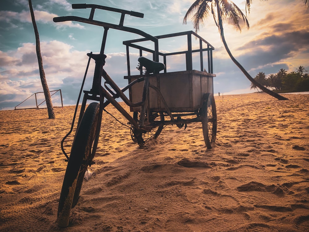 a cart on a sandy beach