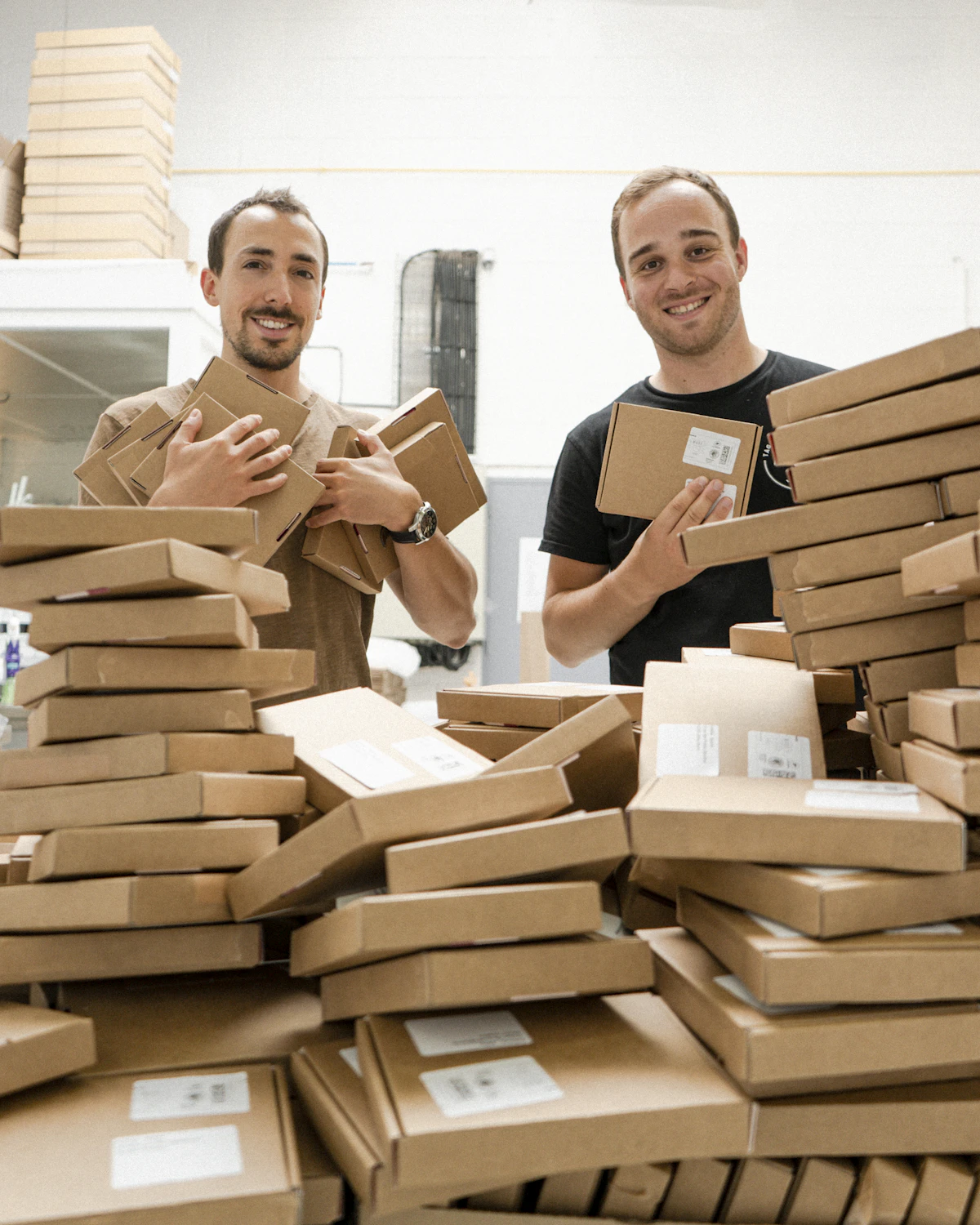 E-commerce team preparing a large group of customer orders