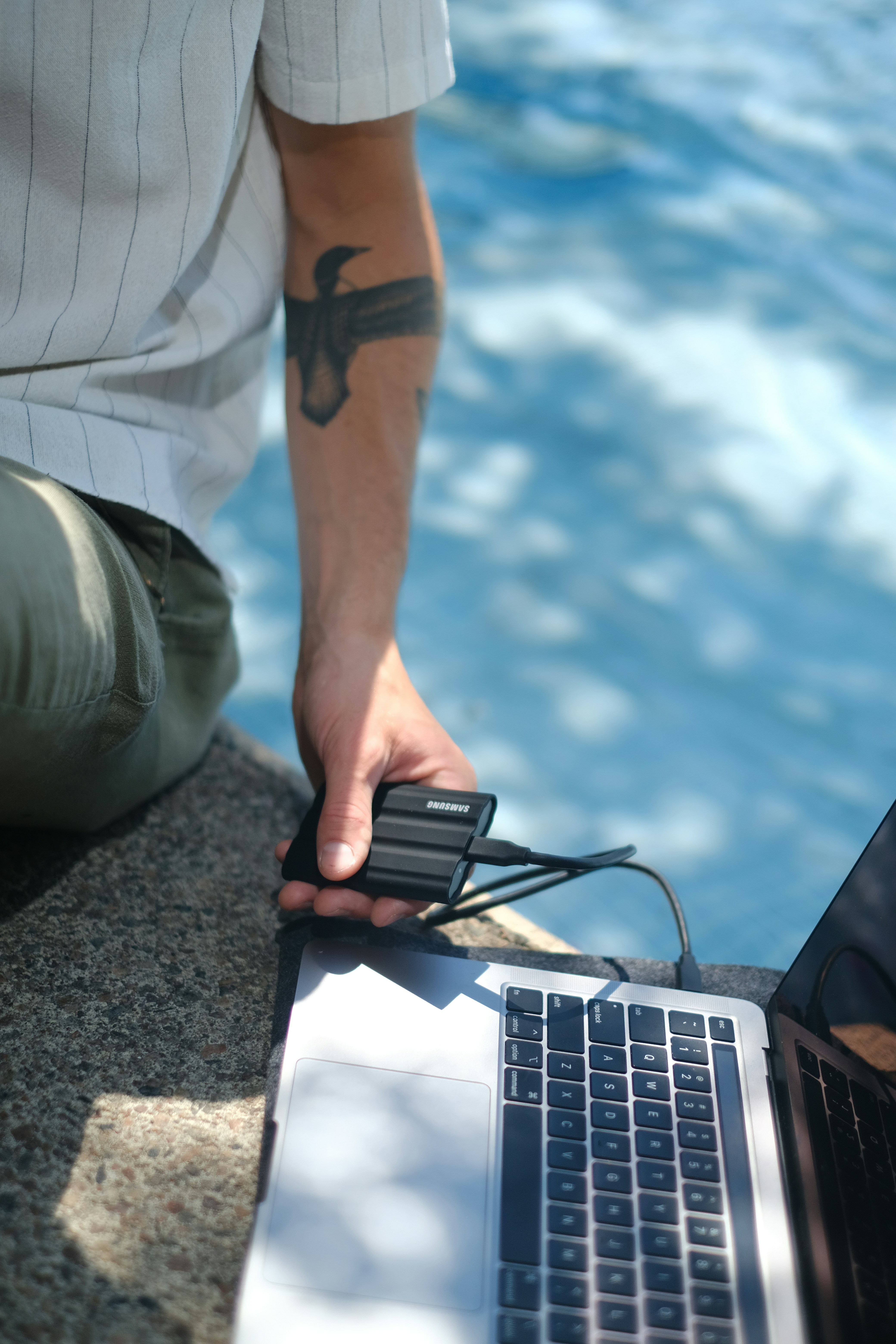 Uploading footage to a laptop