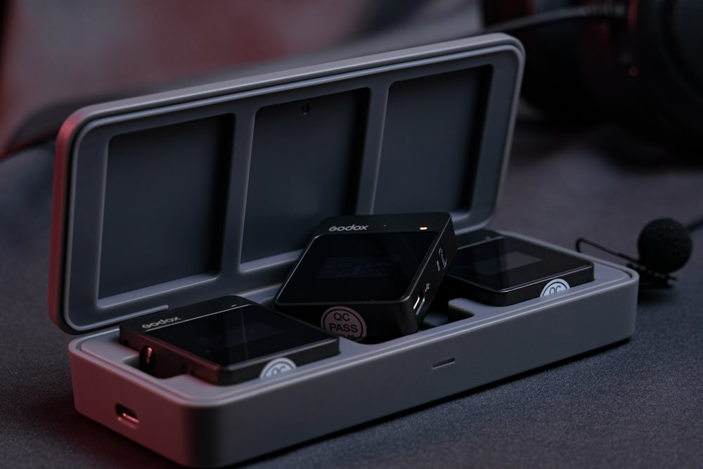 a group of cell phones on a table