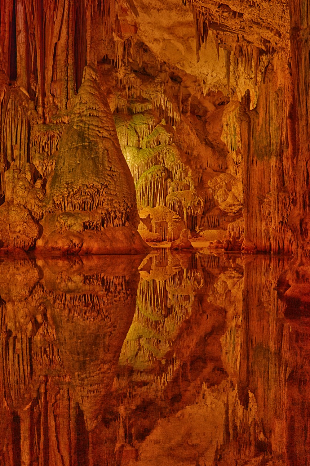 a painting of a cave
