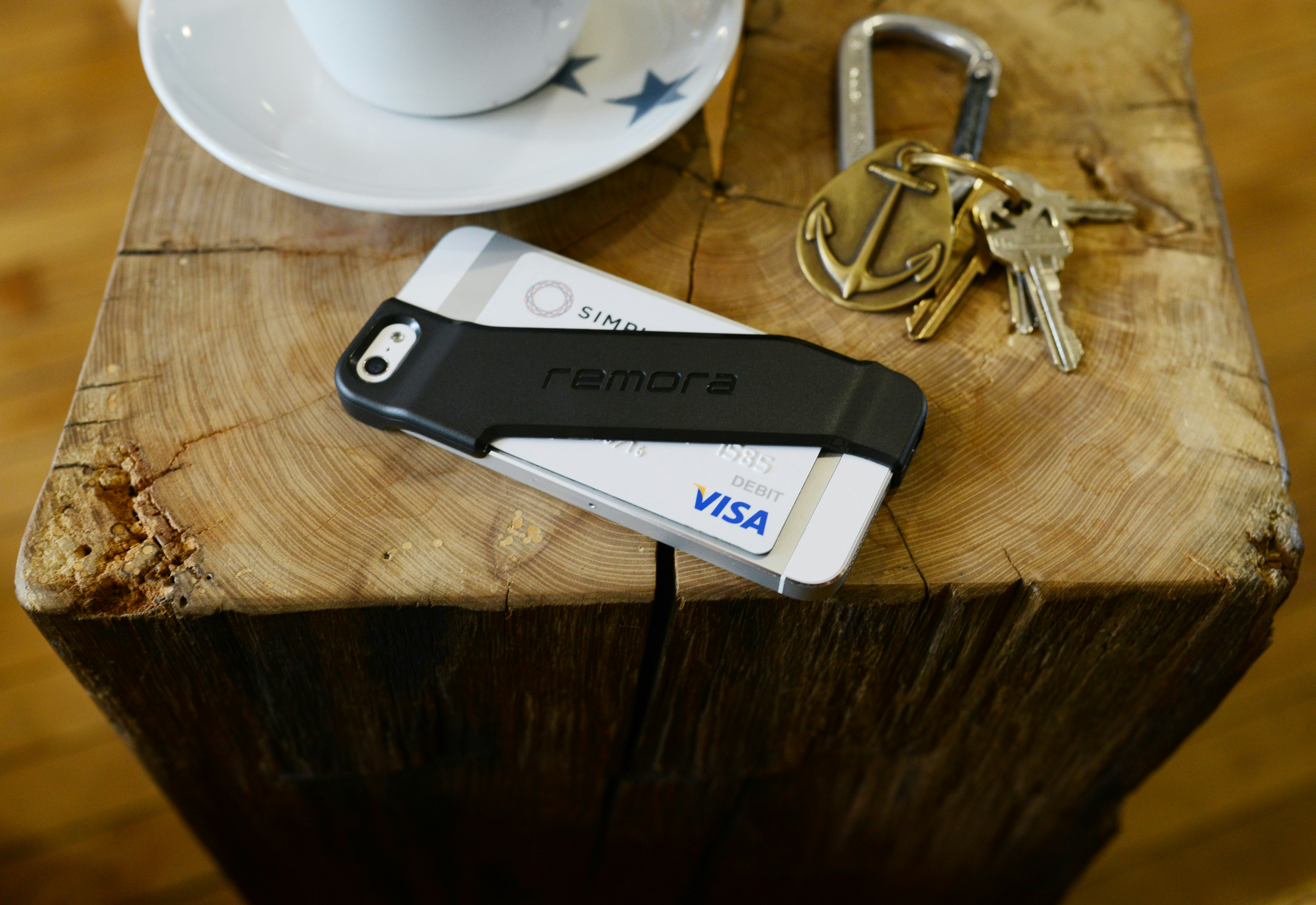 a key chain on a table