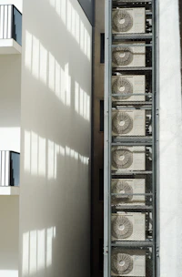 a shelf with baskets on it