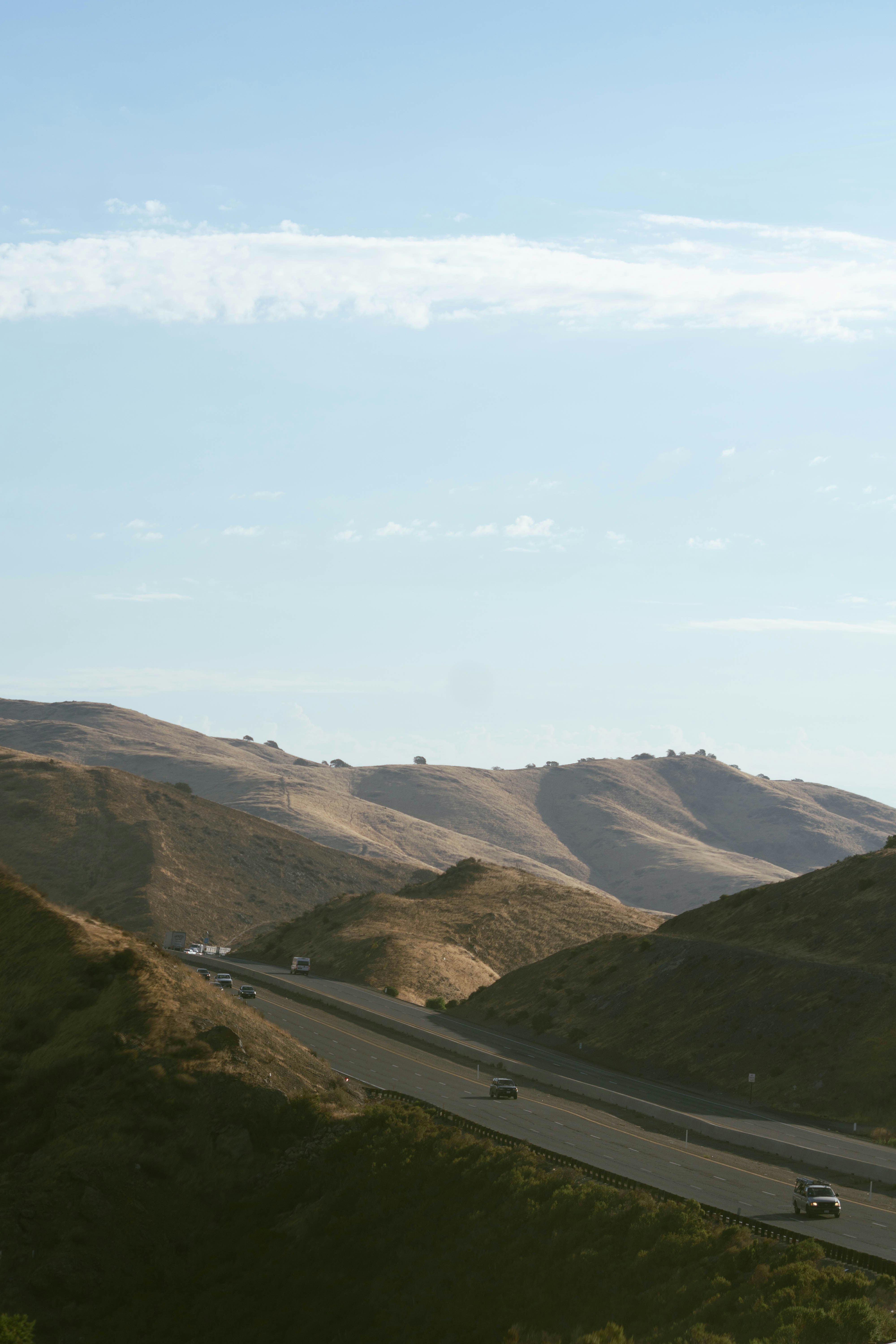 a highway going through a valley