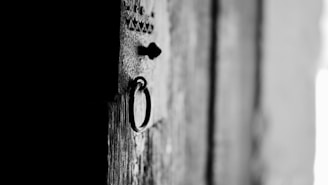 a door handle with a hole in it