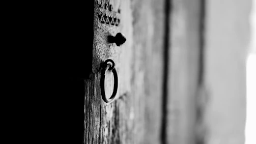 a door handle with a hole in it