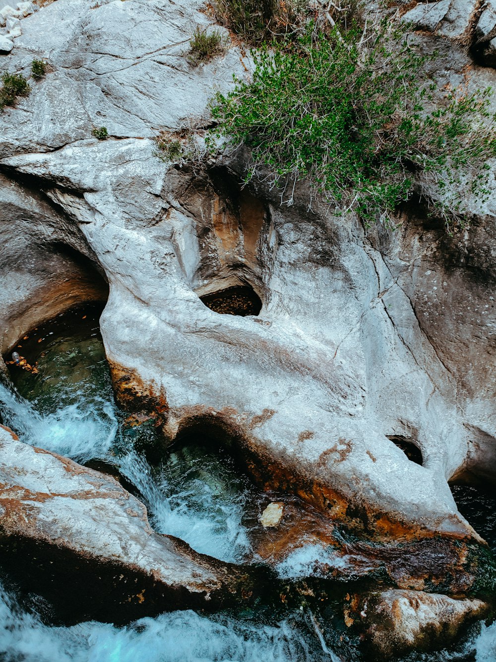 a rock with a hole in it