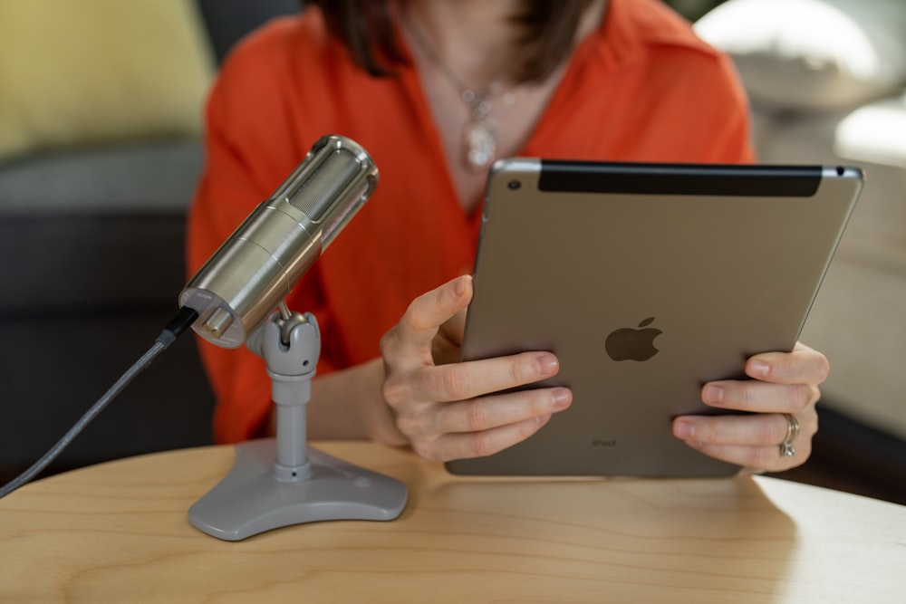 a man using a tablet