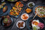 a table full of food