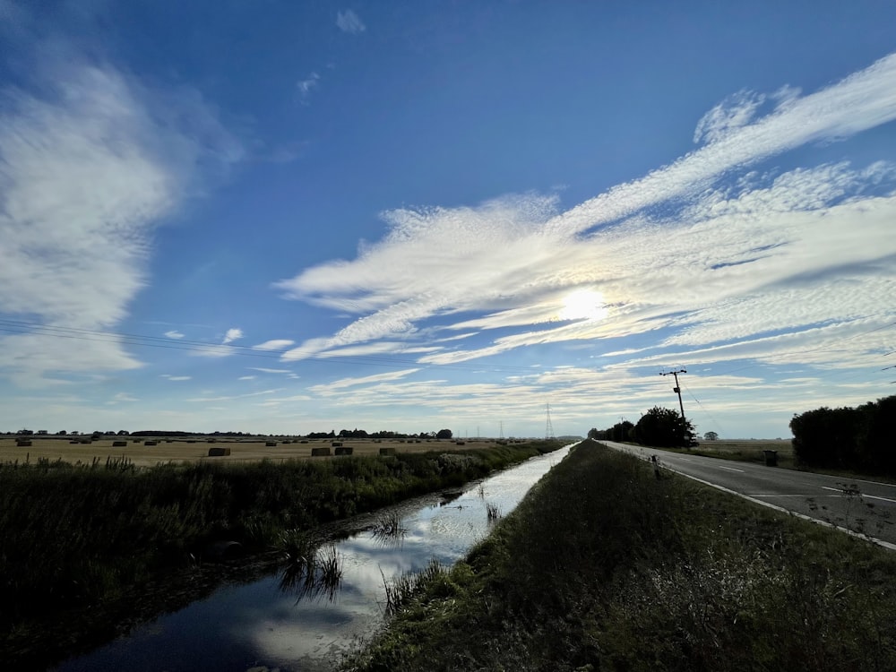 a road with water on the side