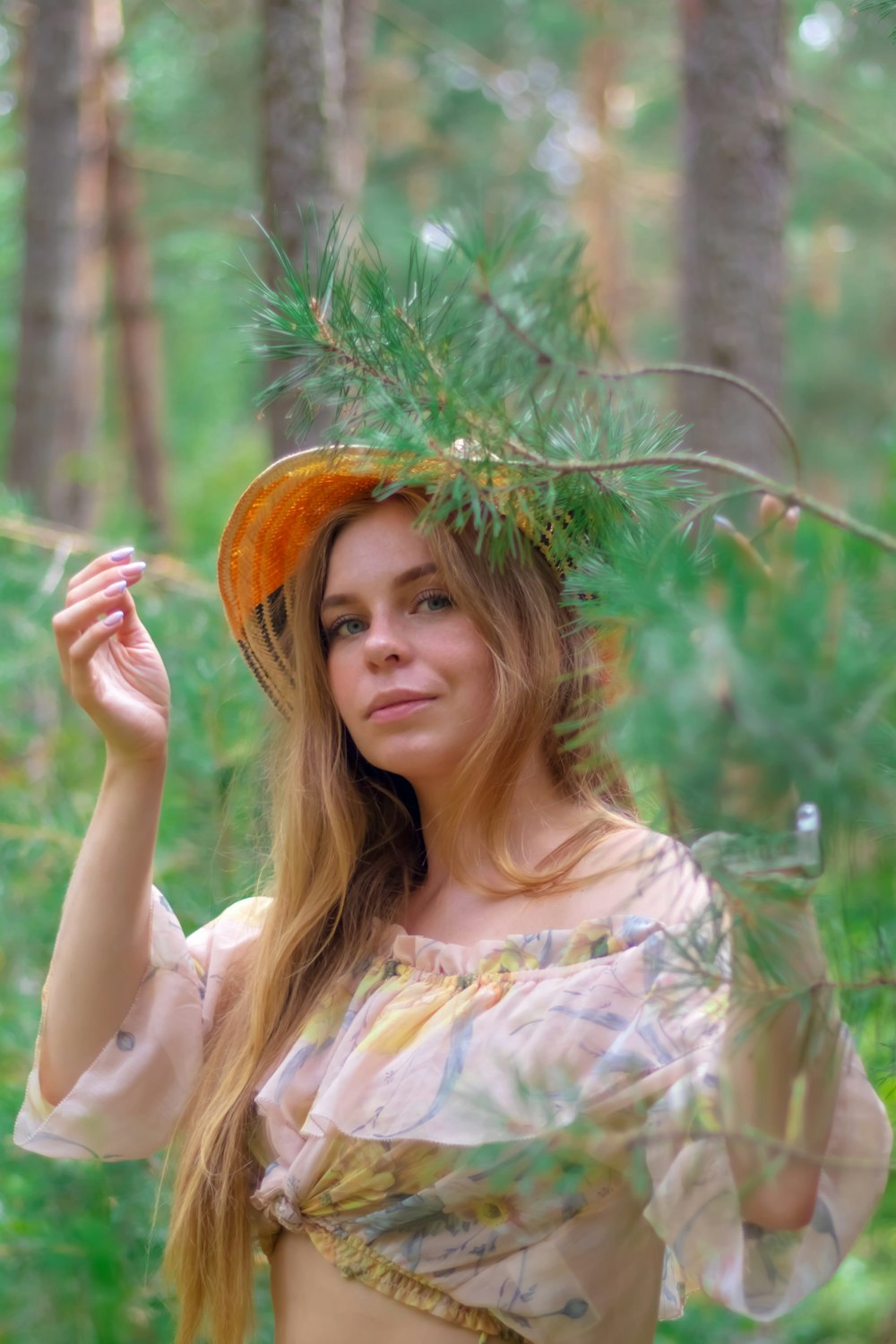 a person holding a leaf