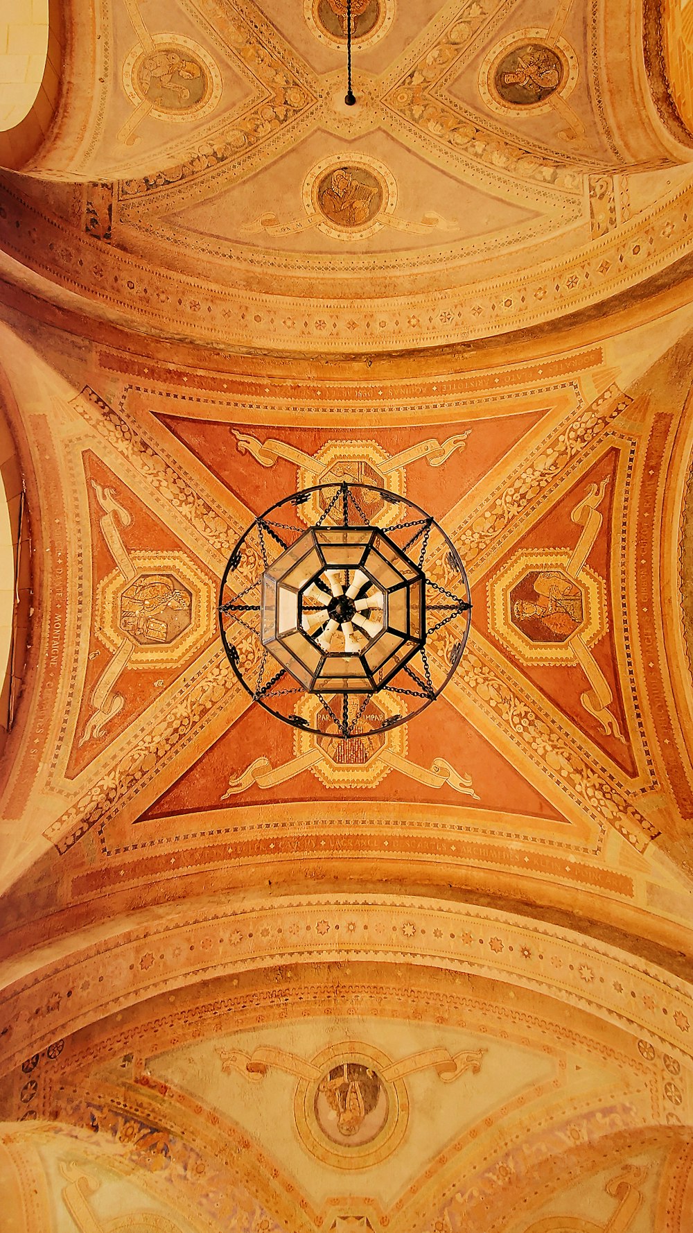 a ceiling with a painting on it