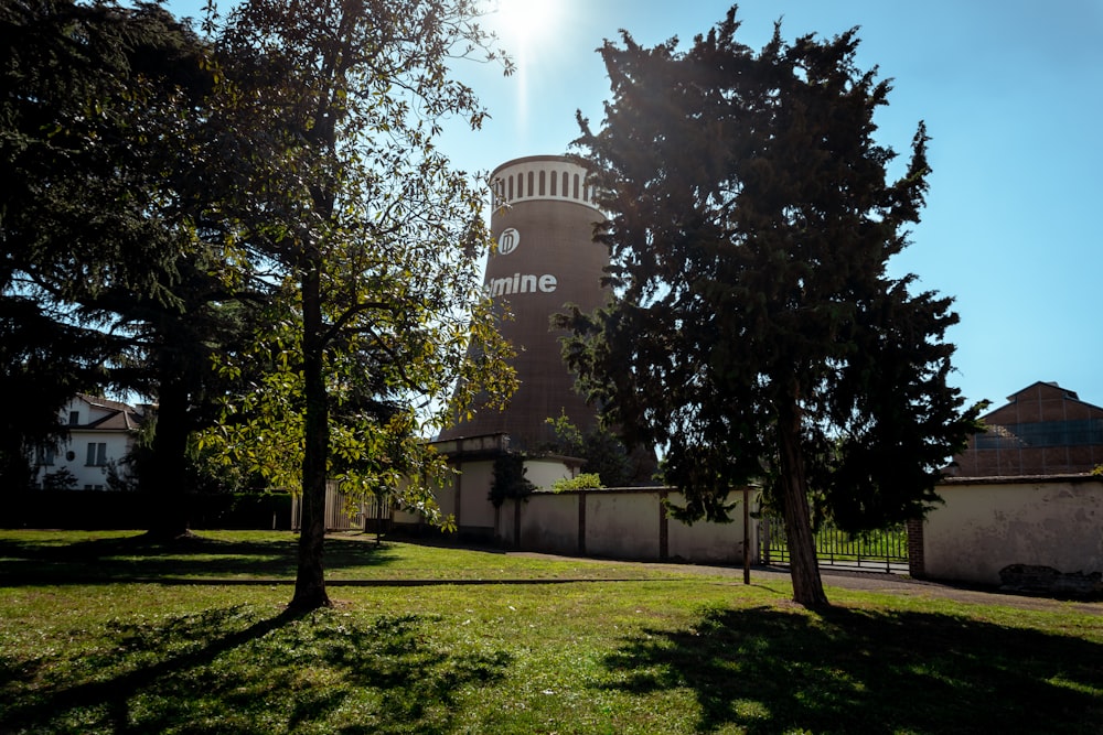 a large water tower