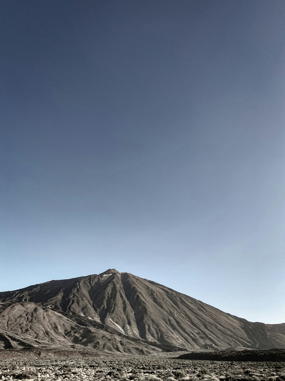 a mountain with snow