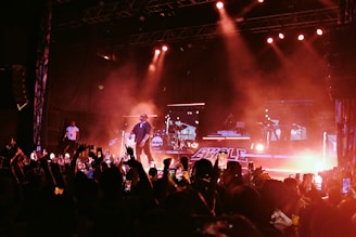 a band performing on stage