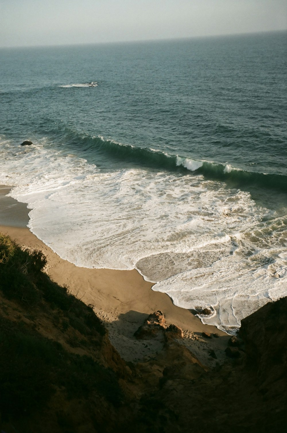 waves crashing on a beach