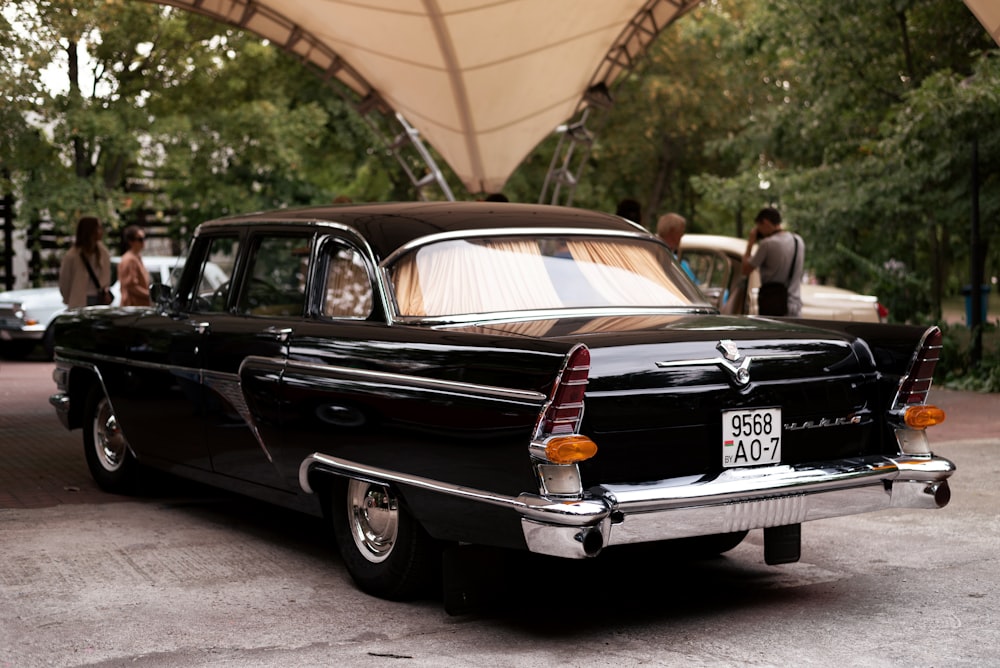 a car parked under a covered area