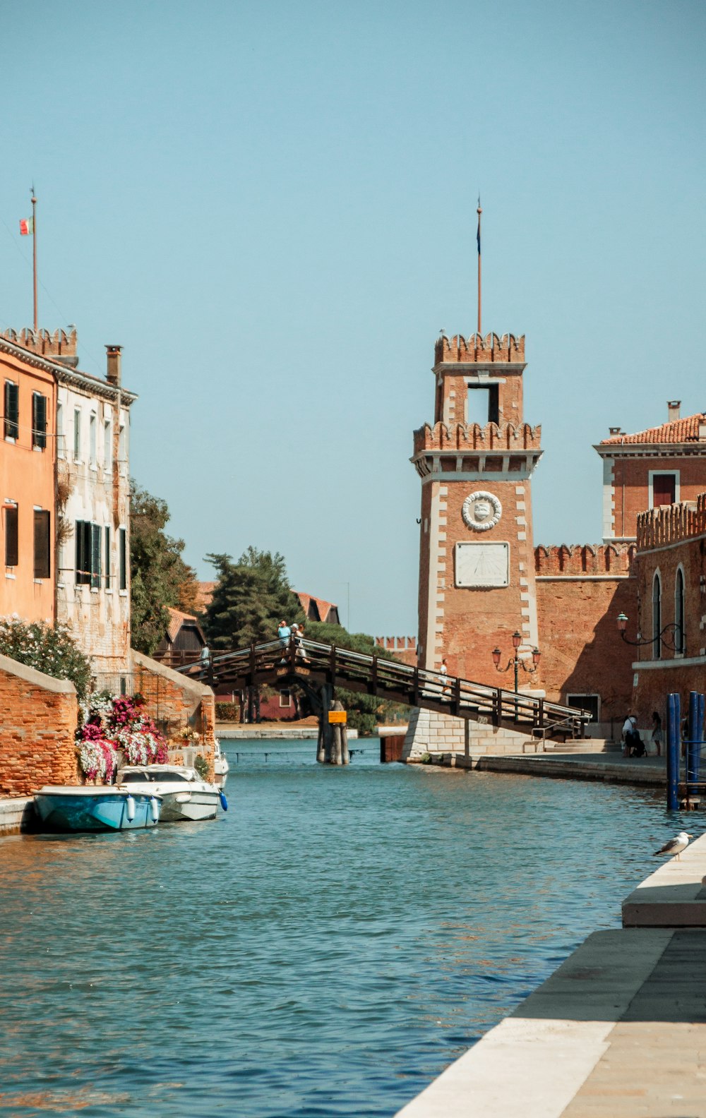 a clock tower on Venetian Arsenal