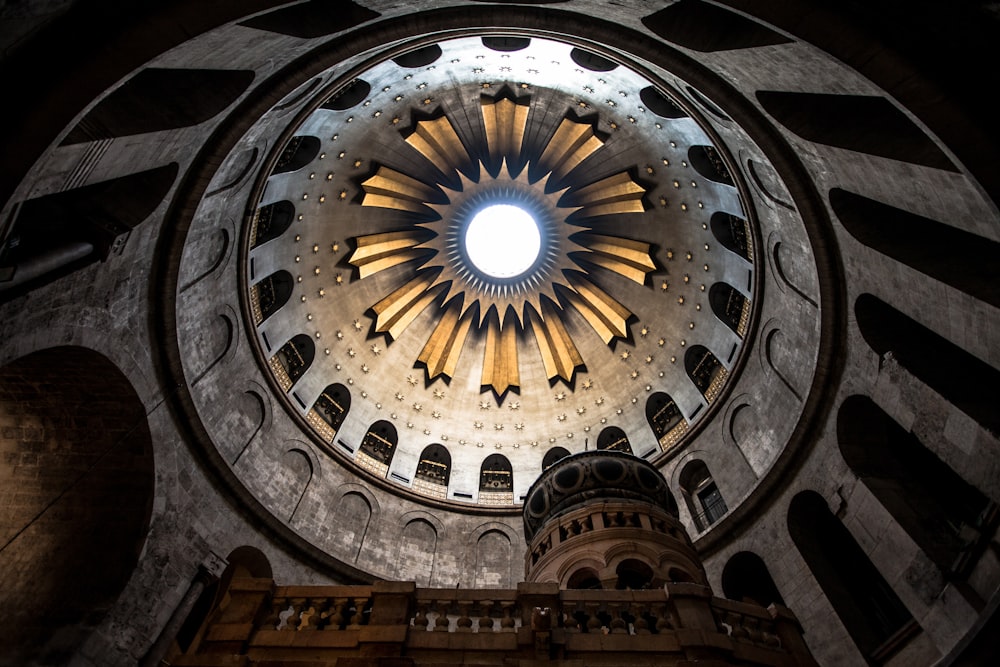 a large clock on Church of the Holy Sepulchre
