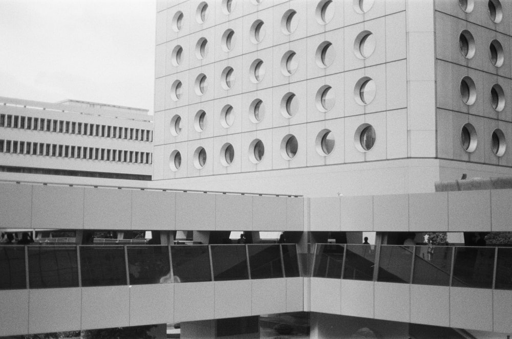 a building with many windows