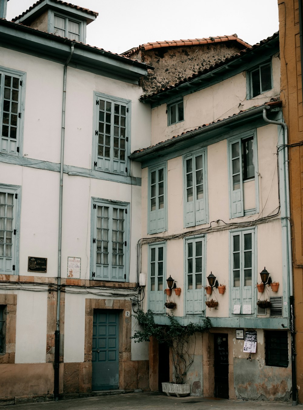 a couple of buildings with windows