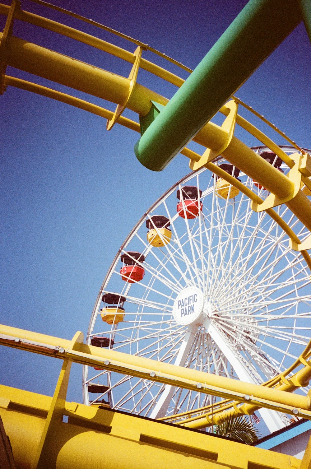 a group of people on a roller coaster