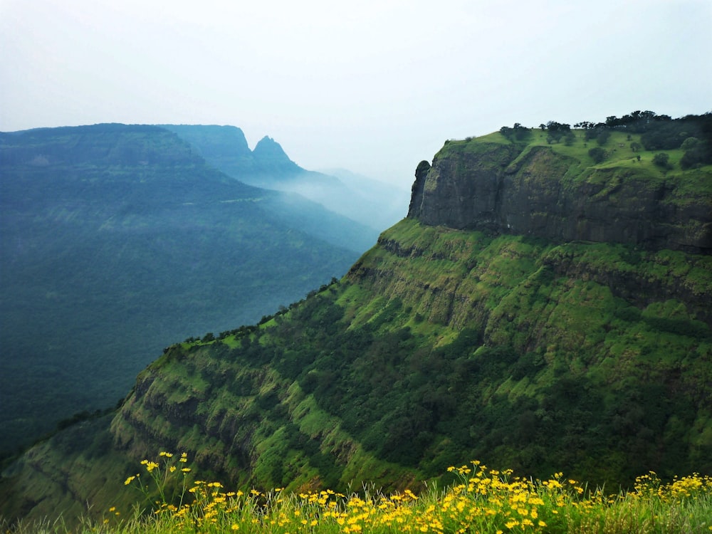 a valley between mountains