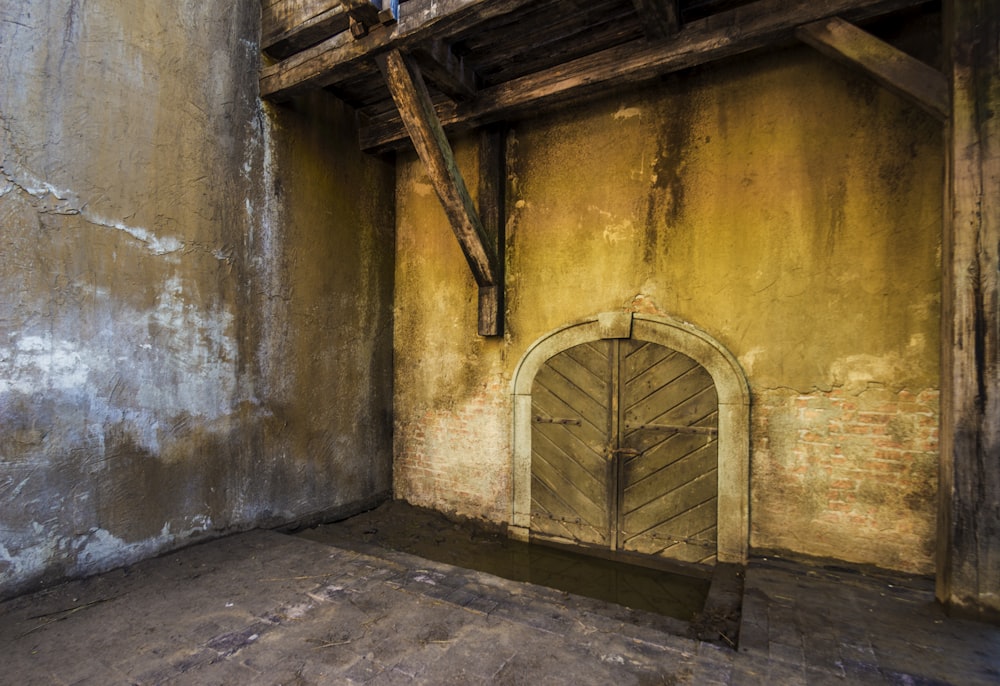 a door in a stone building