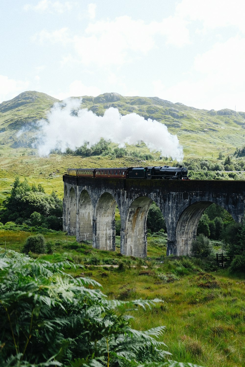 a train on a bridge