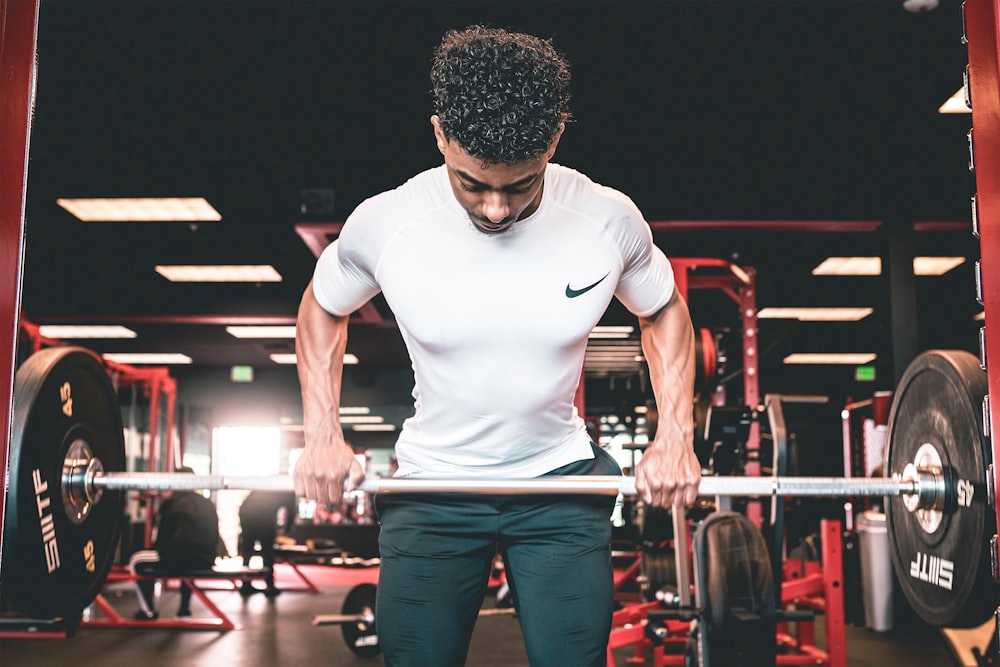 a man lifting weights