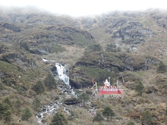 A scenic view of Ravana Falls, a key location in the Ramayana epic.