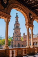 a tall building with pillars