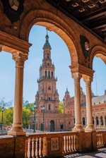 a tall building with pillars