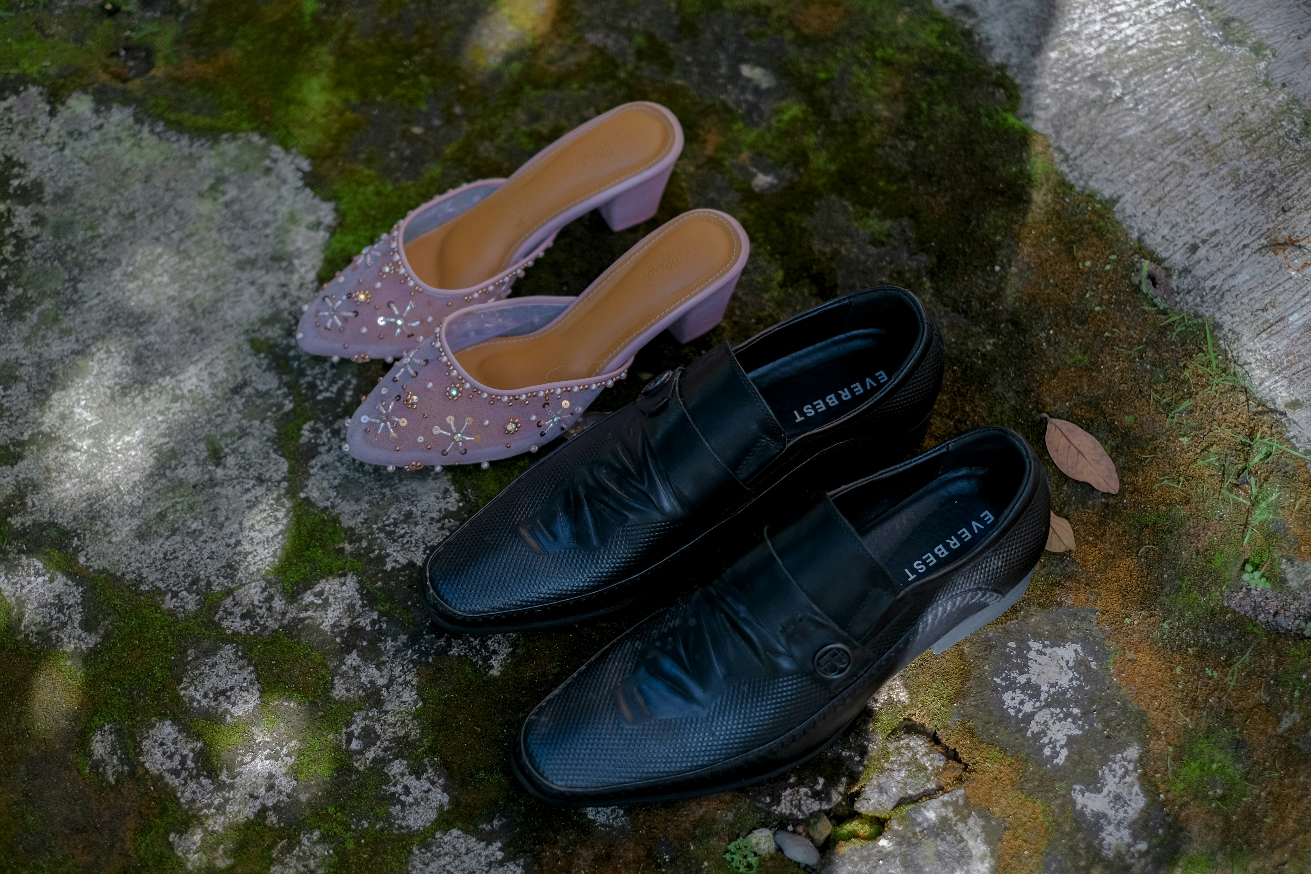 leather loafers closeup