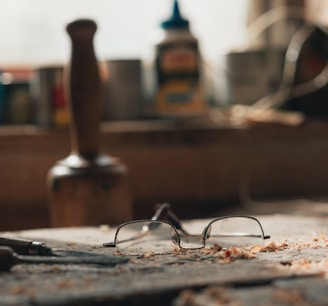 a pair of glasses on a table