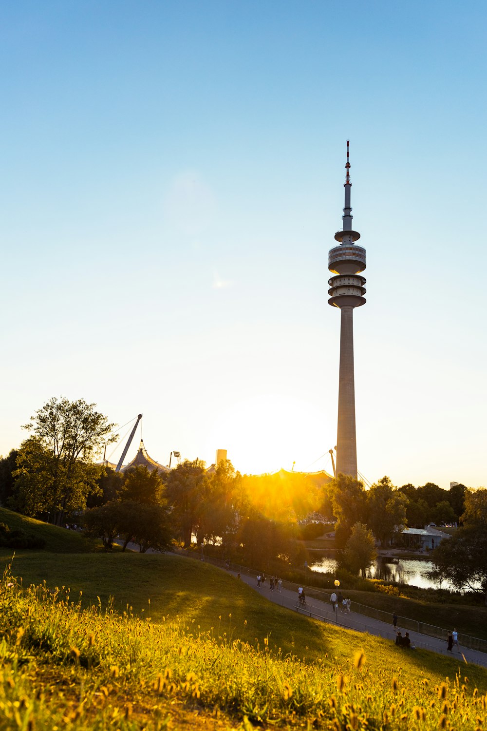 a tall tower in a park