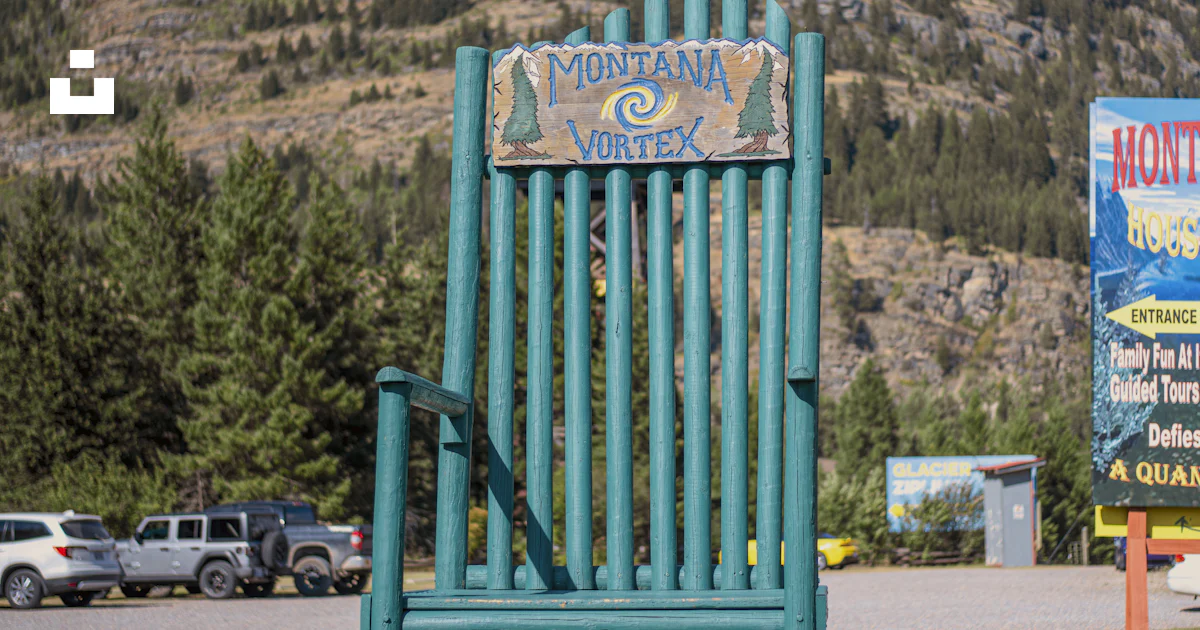 A Blue Chair In Front Of A Mountain Photo Free Montana Vortex Image a-blue-chair-in-front-of-a-mountain-photo-free-montana-vortex-image