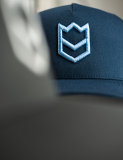 a blue and white logo