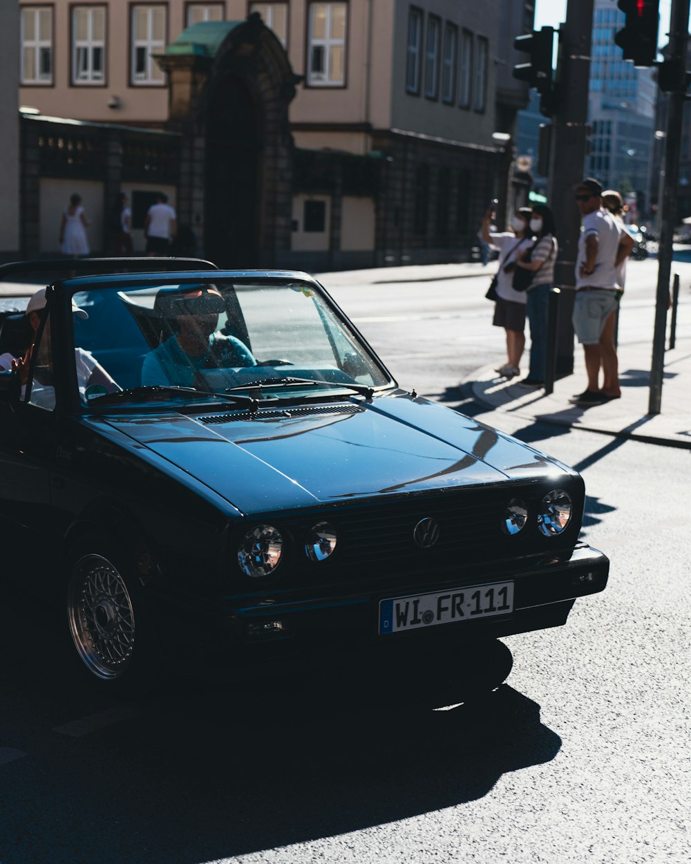 a car parked on the side of a street