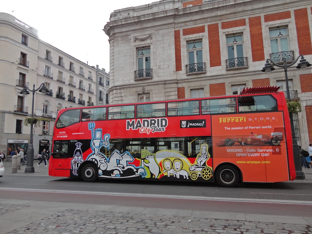 a double decker bus on the street